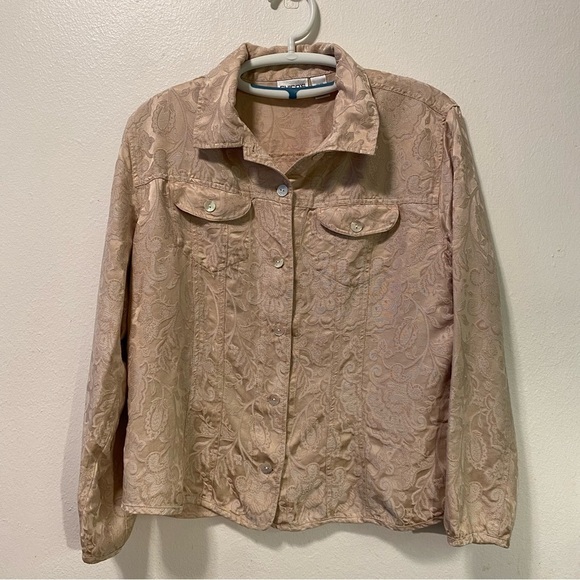 Chico’s Shirt Jacket Size 2 (Large) Women’s Button Up‎ Flap Pockets - Picture 1 of 8